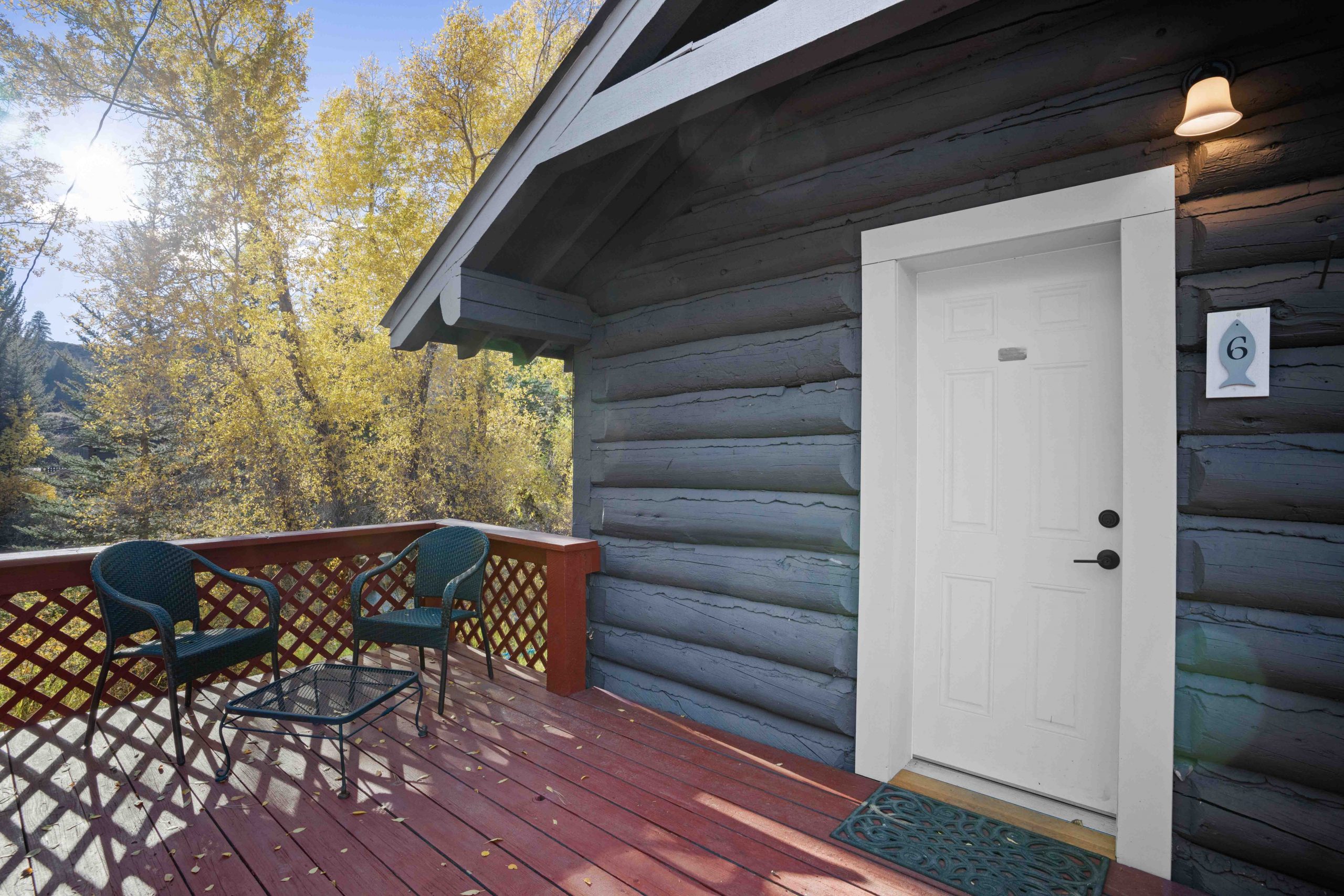 Cabin 6 Exterior Deck Door View