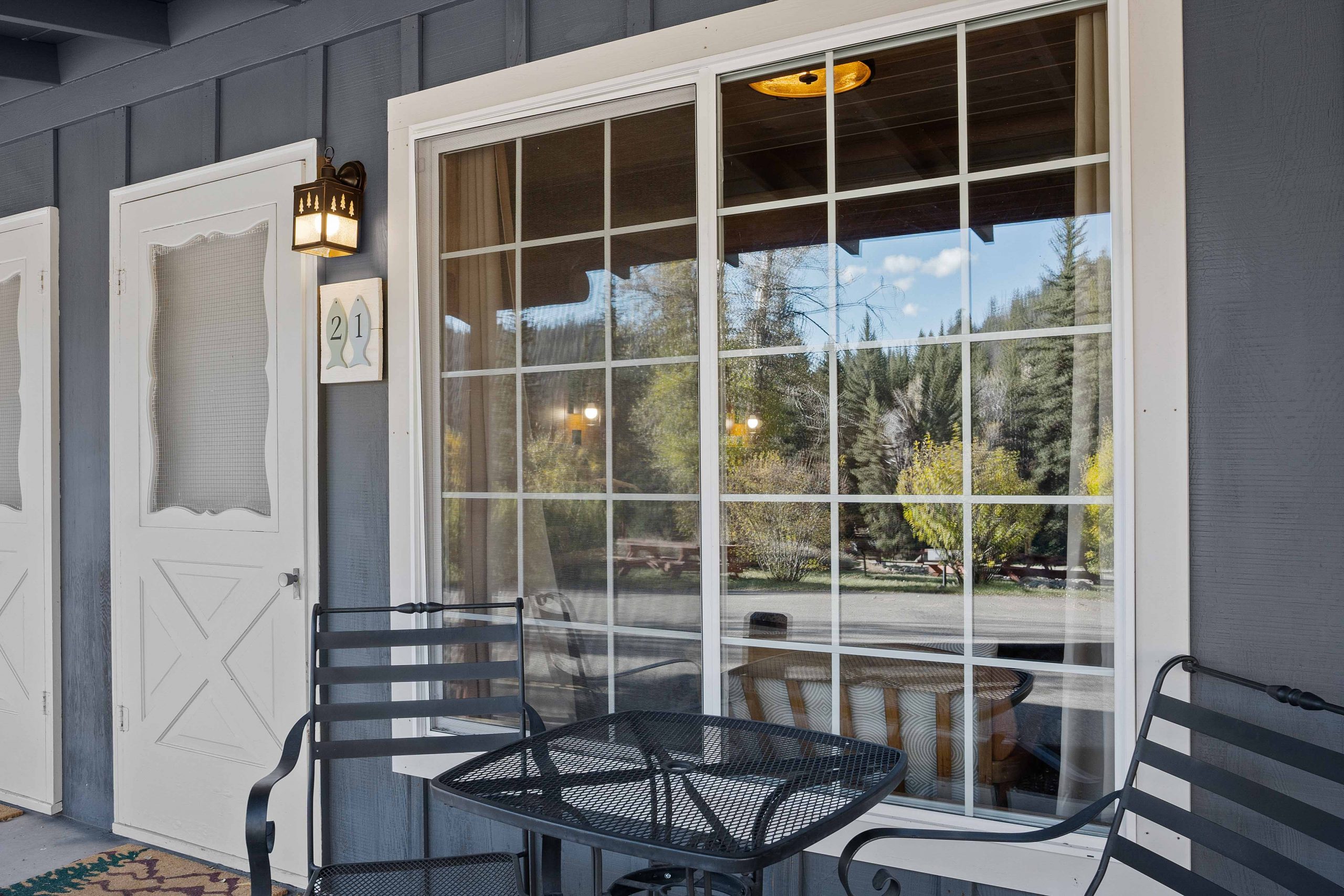 Fishing Post Lodge Patio Seating Entry