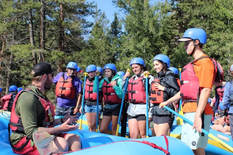 Rafting safety briefing and gear up